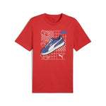 Puma graphics sneaker tee in red fire - Front View