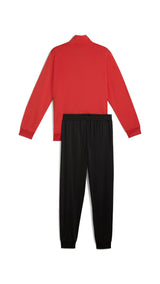 Puma poly piping tracksuit in red fire - Back View