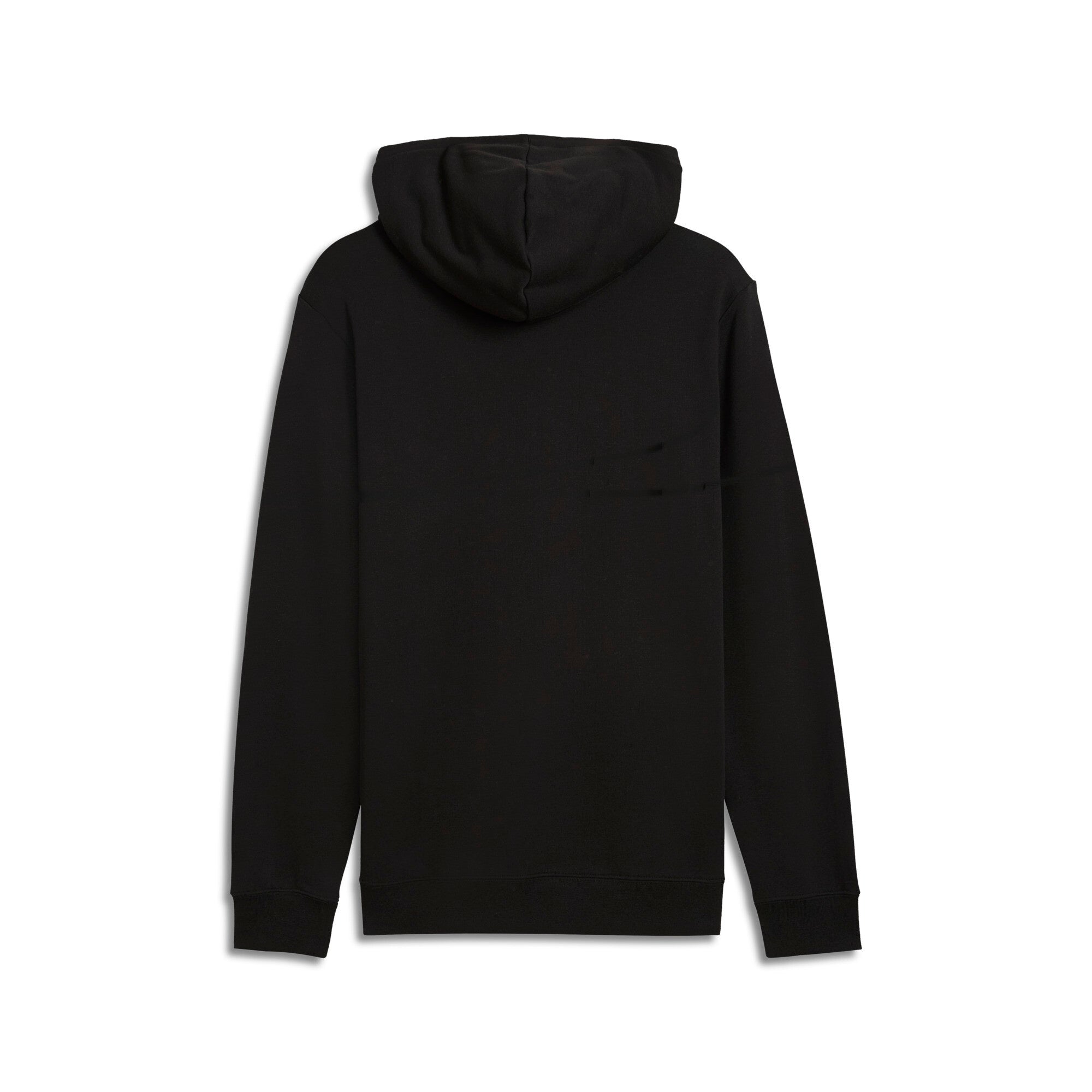 PUMA essentials small no. 1 logo hoodie men in black — back view