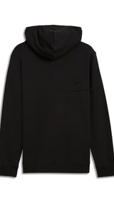 PUMA essentials small no. 1 logo hoodie men in black — back view