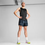 Puma running velocity all-over print polyblend tank in black - Model Shot 03