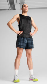 Puma running velocity all-over print polyblend tank in black - Model Shot 03