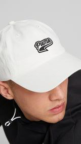 Puma script logo cap in black - Model Shot 02