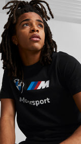 Puma BMW M motorsport essentials logo tee in black - Model Shot 01