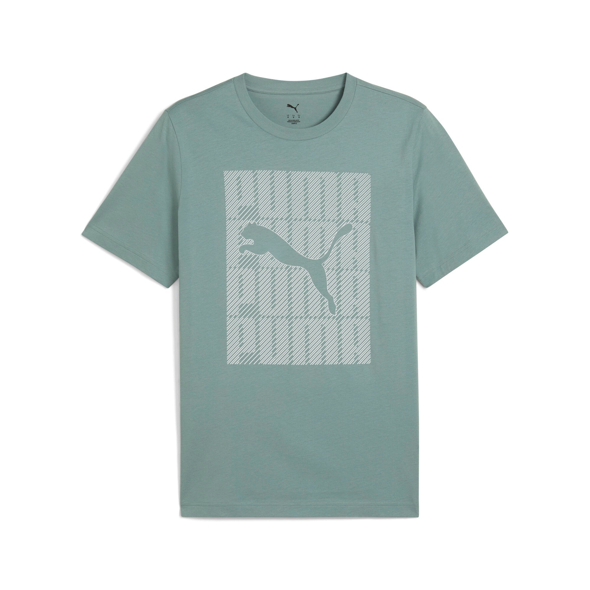 Puma graphics puma wording tee in green moon - Front View