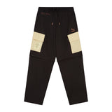 Puma X davido woven cargo pants in color PUMA Black - Front View