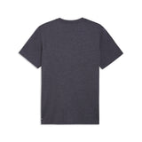 PUMA TAD ESSENTIALS heather cat tee men in galactic gray heather — back view