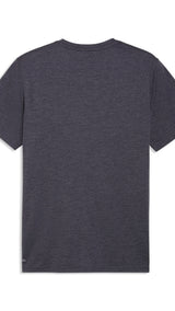 PUMA TAD ESSENTIALS heather cat tee men in galactic gray heather — back view