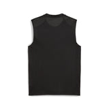 Puma teamGOAL sleeveless football jersey in black and whit - Back View