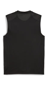 Puma teamGOAL sleeveless football jersey in black and whit - Back View