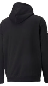 Puma BMW M motorsport essentials fleece hoodie in black - Back View