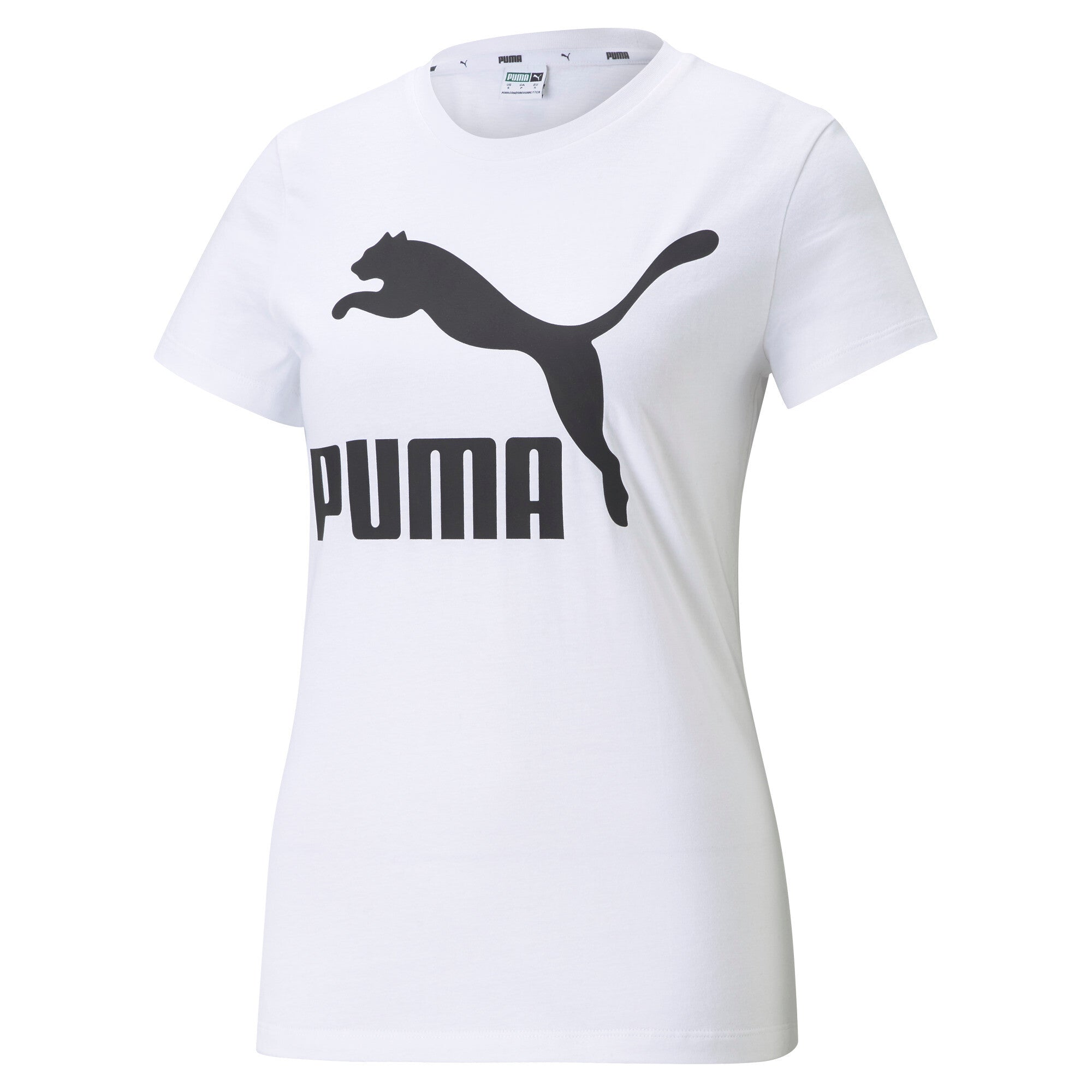Puma classics logo tee in black - Front View