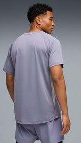 PUMA VELOCITY running tee men in gray sky — model shot 2