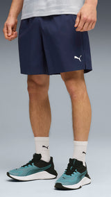 PUMA TRAIN ALL DAY foundations woven 7" shorts men in navy
