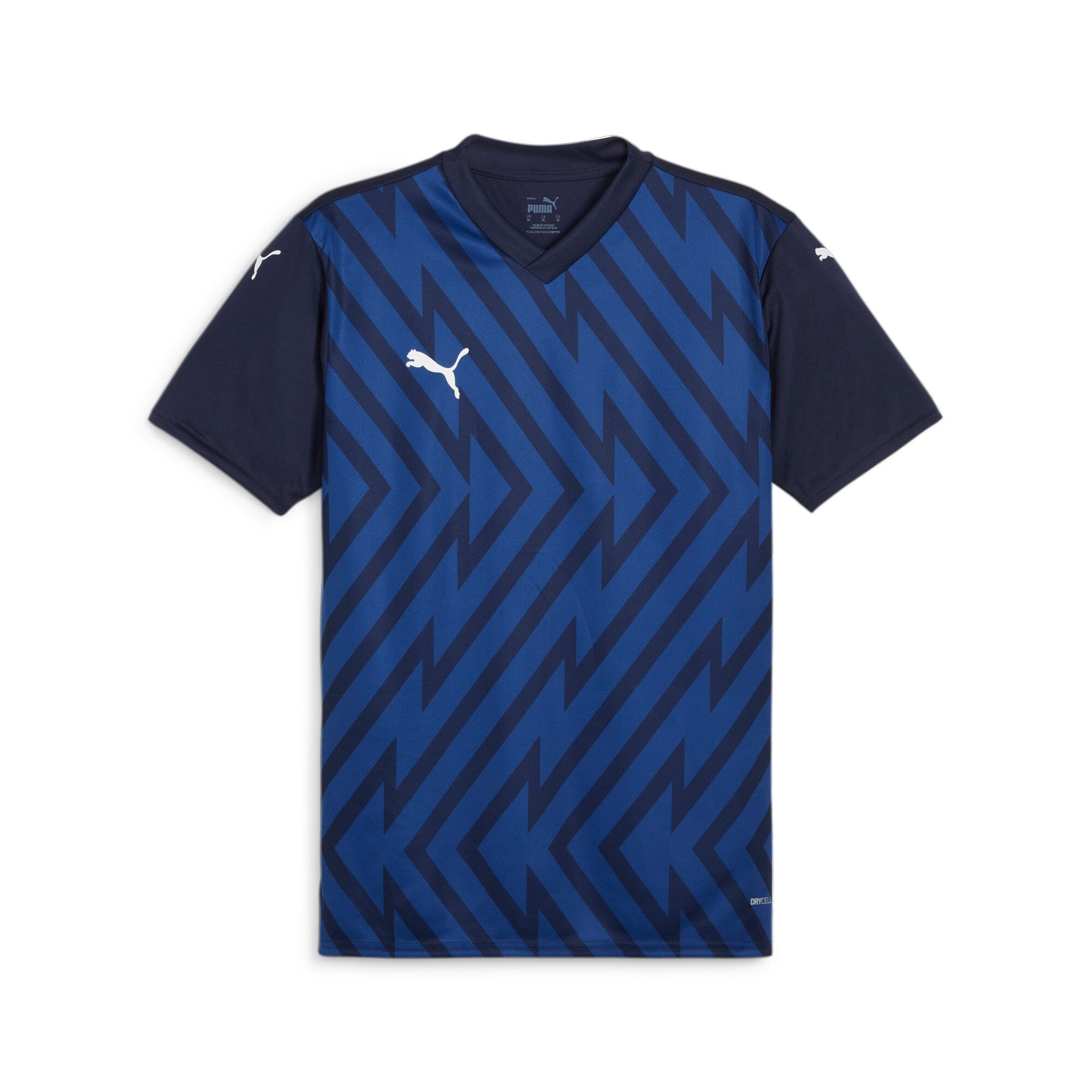 Puma teamGLORY football jersey in navy and white - Front View