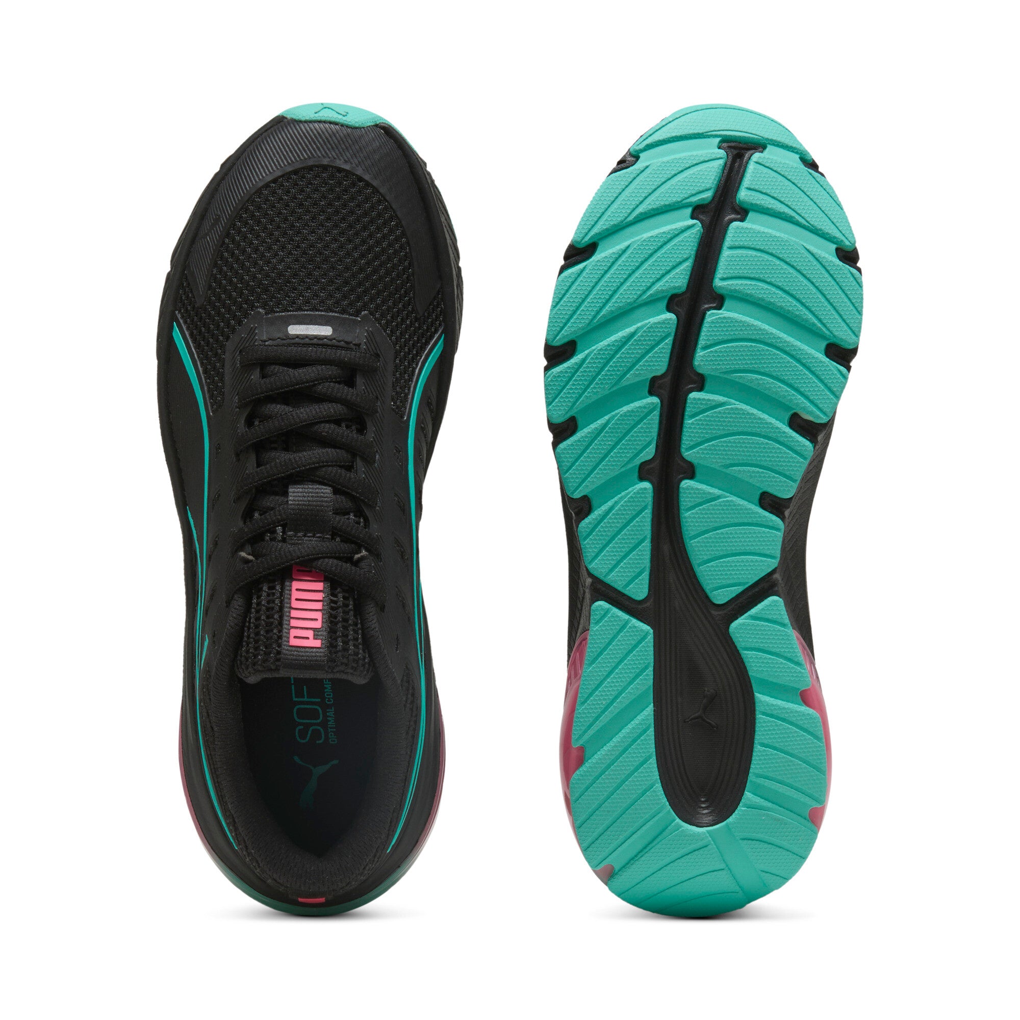 Puma cell glare running shoes in black and sun struck - Side View 02