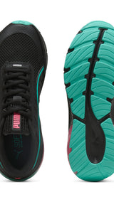 Puma cell glare running shoes in black and sun struck - Side View 02