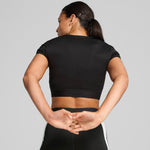 Puma strong crop tee in black - Model Shot 02