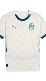 PUMA Côte d'Ivoire 2025 away jersey in white and dark myrtle - Front View