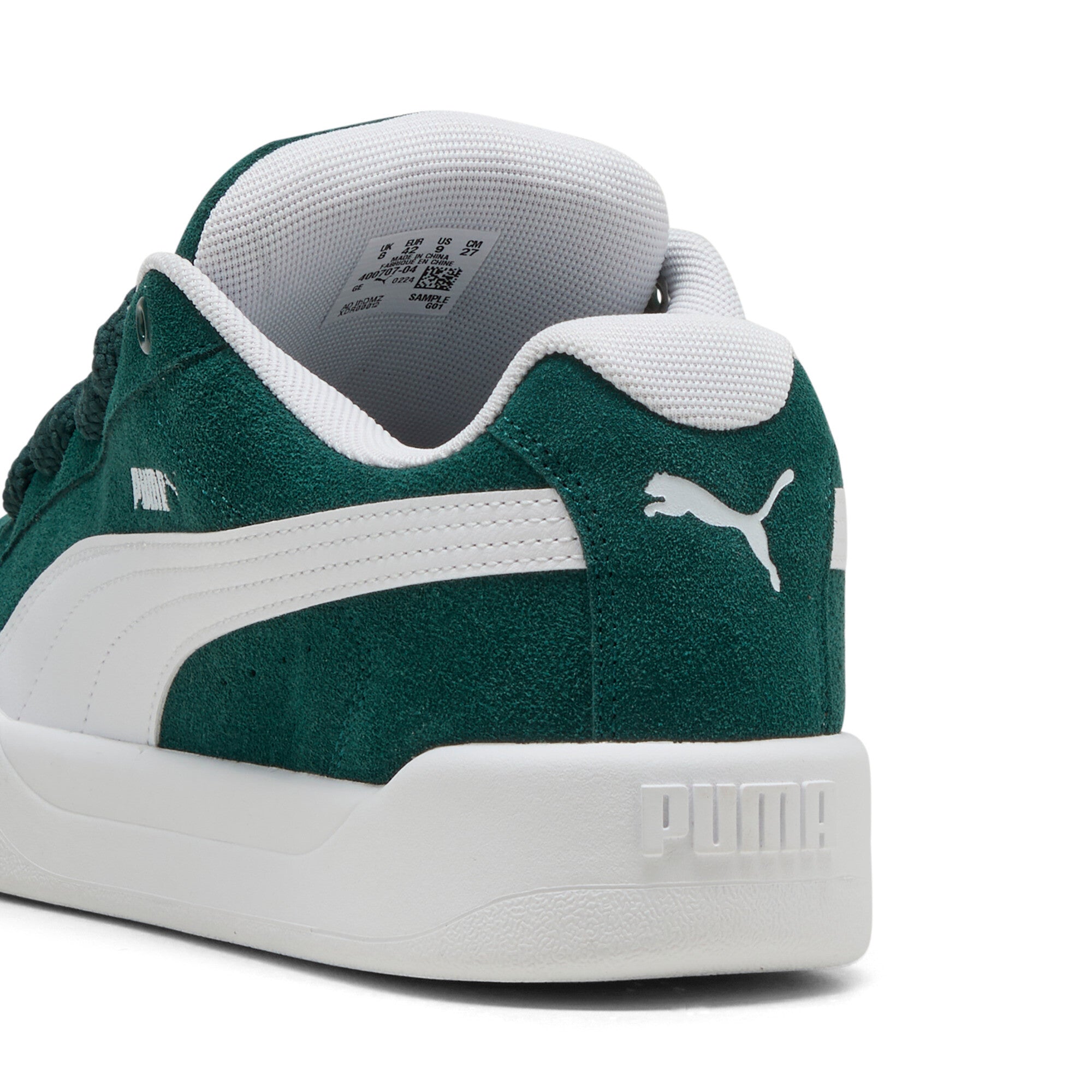 Puma park lifestyle easy suede sneakers in dark myrtle and white - Back View