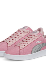 Puma smash v2 glitz glam youth trainers in black - Front View