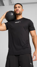 Puma graphics training tee in black - Model Shot 01