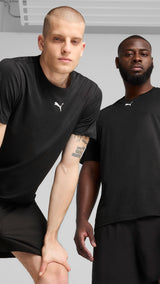 PUMA TAD ESSENTIALS heather cat tee men in black heather