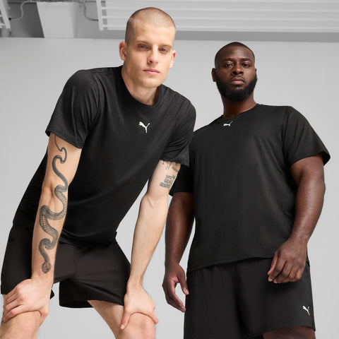 PUMA TAD ESSENTIALS heather cat tee men in black heather