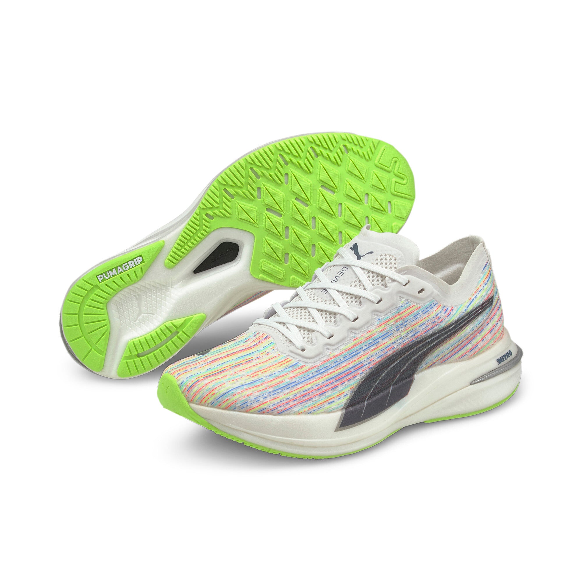 Puma deviate nitro spectra women's running shoes in white - Front View
