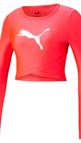 Puma modern sports long sleeve tee in black - Front View