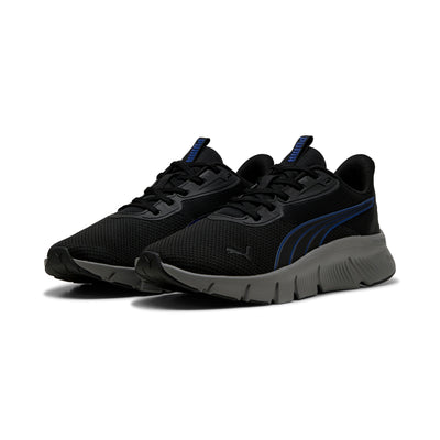 Puma Flexfocus lite modern woven running shoes in black and vivid blue - Front View
