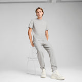 PUMA ESSENTIALS ELEVATED tee in green moon - light gray heather