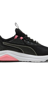 Puma amplifier sneakers in black and passionfruit - Side View 03