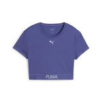 Puma strong crop tee in blue crystal - Front View
