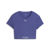 Puma strong crop tee in blue crystal - Front View