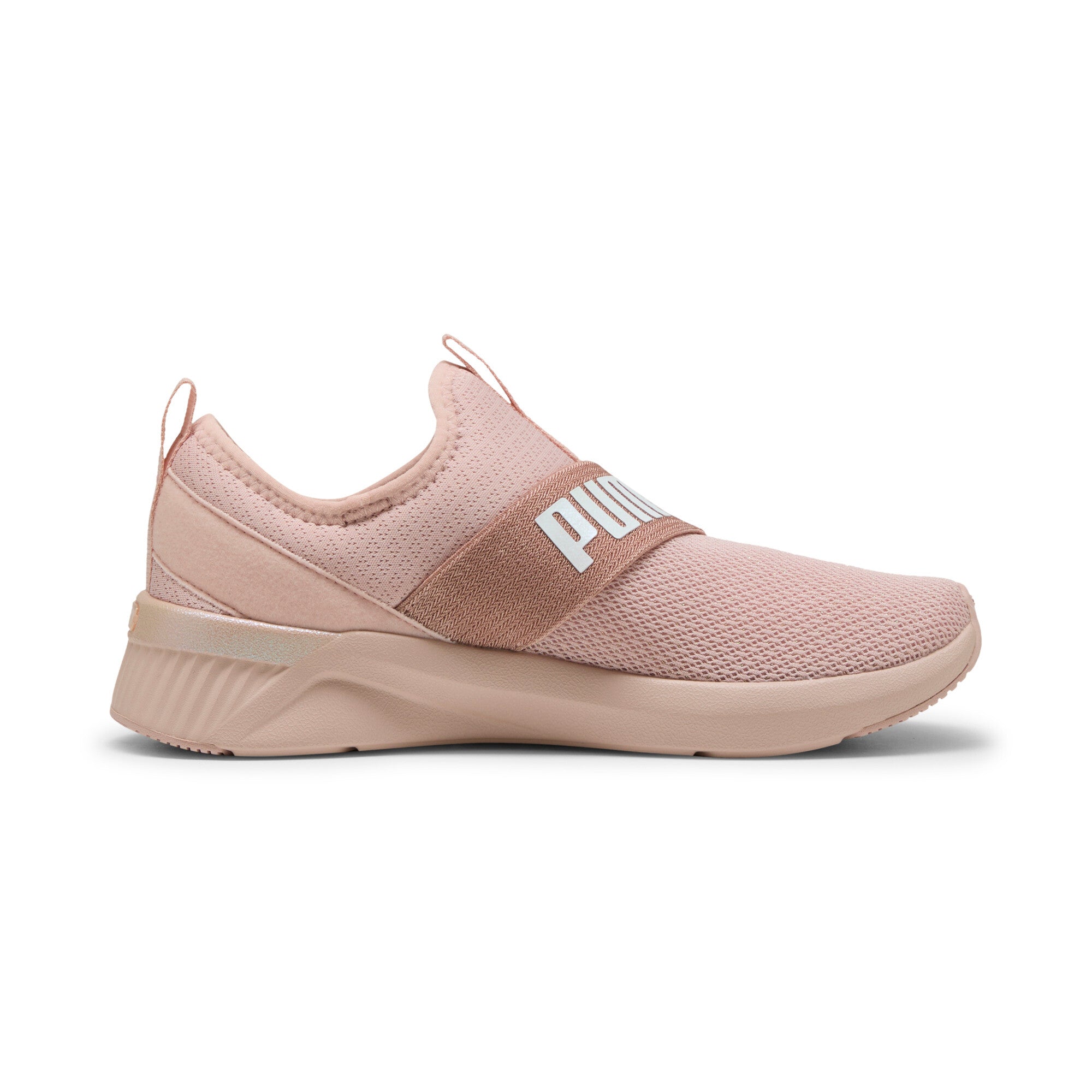 Puma SOFTRIDE harli slip transformative colour running shoes in rose quartz and cool mid gray - Side View 03