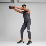 Puma train all day big logo woven pants in galactic gray - Model Shot 03