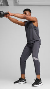 Puma train all day big logo woven pants in galactic gray - Model Shot 03