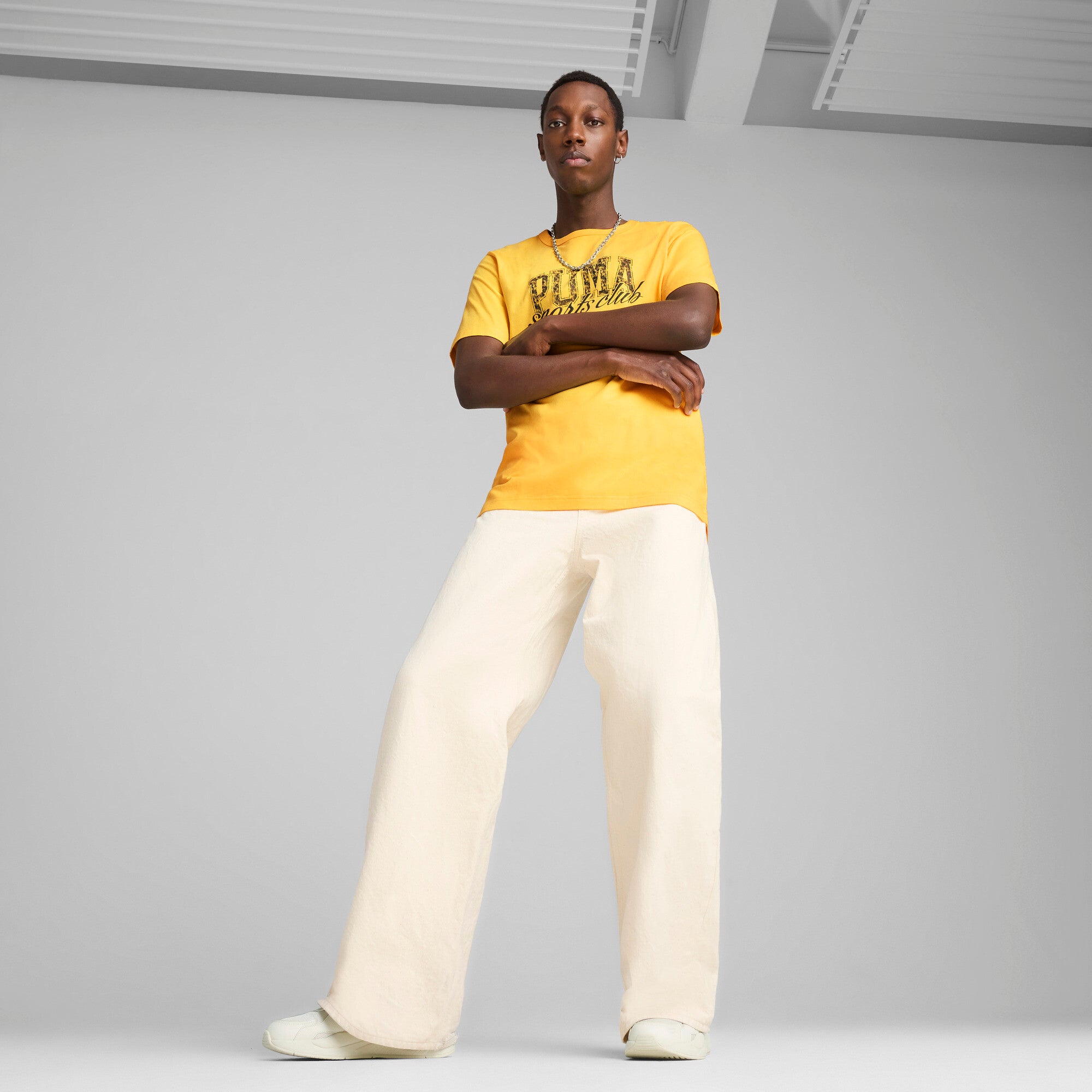 Puma class graphic tee in sunny yellow - Model Shot 03