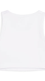 Puma cross the line 3.0 crop top in white - Back View