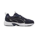 Puma milenio tech suede sneakers in new navy and aged silver - Side View 03