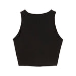 Puma wardrobe essentials ribbed crop top in black - Back View