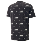 Puma essentials+ logo power printed tee men in black - Back View