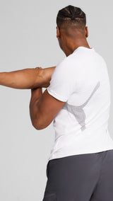 Puma train all day big logo tee in white - Model Shot 02