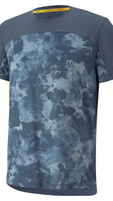Puma printed short sleeve running tee men in gray - Front View