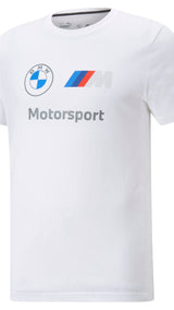 Puma BMW M motorsport essentials logo tee in black - Front View