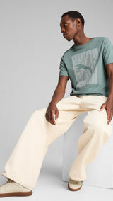 Puma graphics puma wording tee in green moon - Model Shot 03