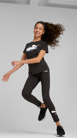 Puma essentials+ logo lab leggings youth in black - Model Shot 03