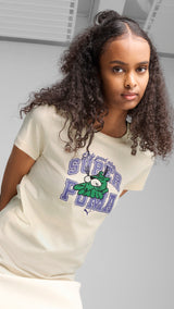 Puma super puma graphics tee in alpine snow - Model Shot 01