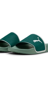 Puma leadcat 2.0 shower sandals in green - Front View